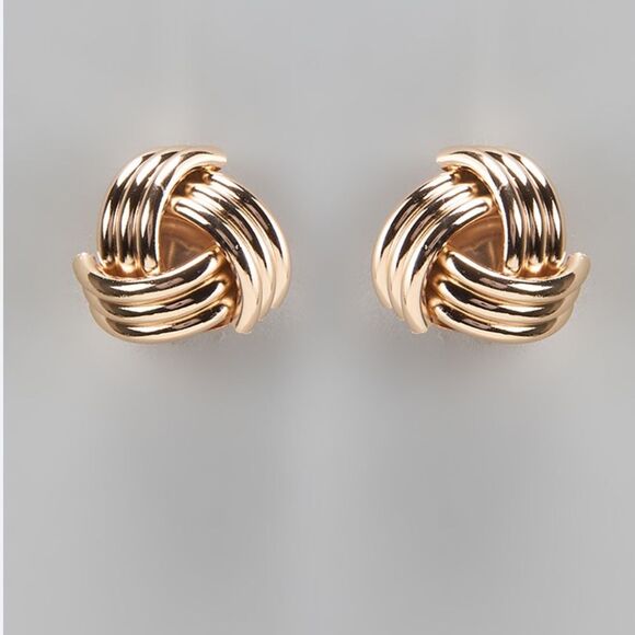 Elegant Gold Knot Earrings A1087 - Picture 1 of 2